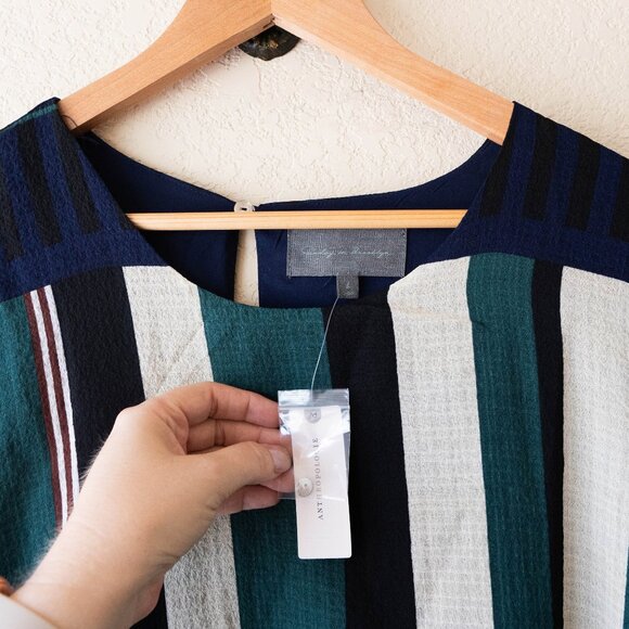 NWT Anthropologie Sunday in Brooklyn Leger Dress Size Large Multicolor Striped - Picture 4 of 9